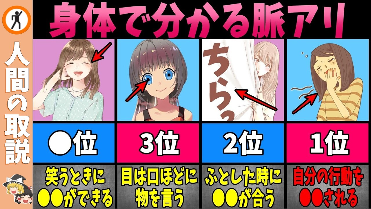 【ゆっくり解説】身体で分かる美女の恋愛心理