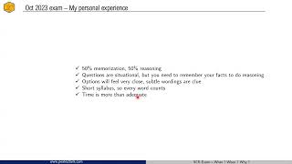 SCR Exam Overview