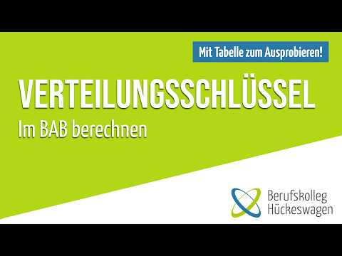 Verteilungsschlüssel | Im BAB berechnen | Verteilungsrechnung am Beispiel