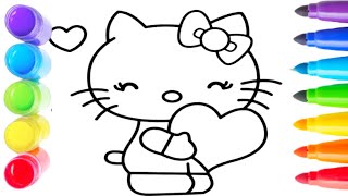 Beautiful Kitty Drawing, Painting&Coloring For Kids and Toddlers_  Child Art