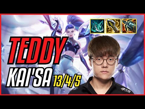 TEDDY - KAI'SA vs TRISTANA ADC - KR GRANDMASTER - PATCH 11.9 QUADRAKILL