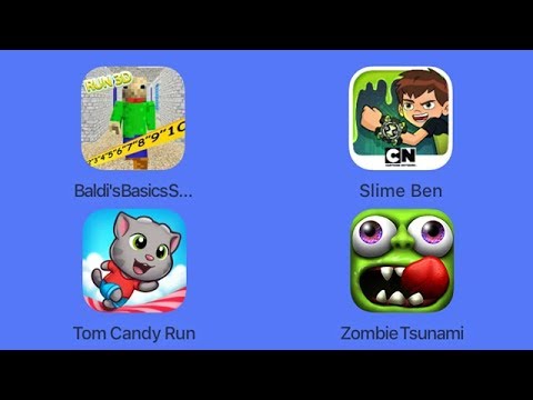 Baldi's Basics Secret Run 3D, Super Slime Ben, Talking Tom Candy Run, Zombie Tsunami [iOS] Video