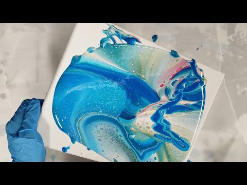 Light Rainbow Flip Cup Acrylic Pour