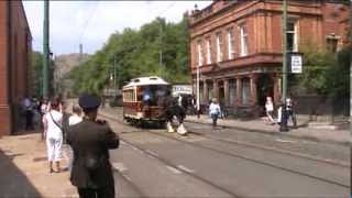 preview picture of video 'Sheffield Horse Tram at Crich Tramway Village - 8th July 2013'