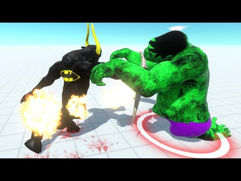 BATMAN KOZAROG THE DEMON  vs  HULK GORO DEATH RUN - Animal Revolt Battle Simulator