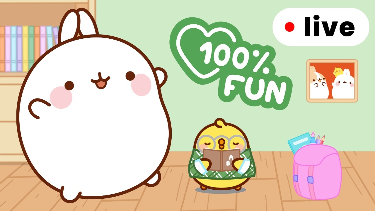 Back to School Without Stress! 🌸📚 Molang’s Cozy Compilation | Live for Kids 🔴