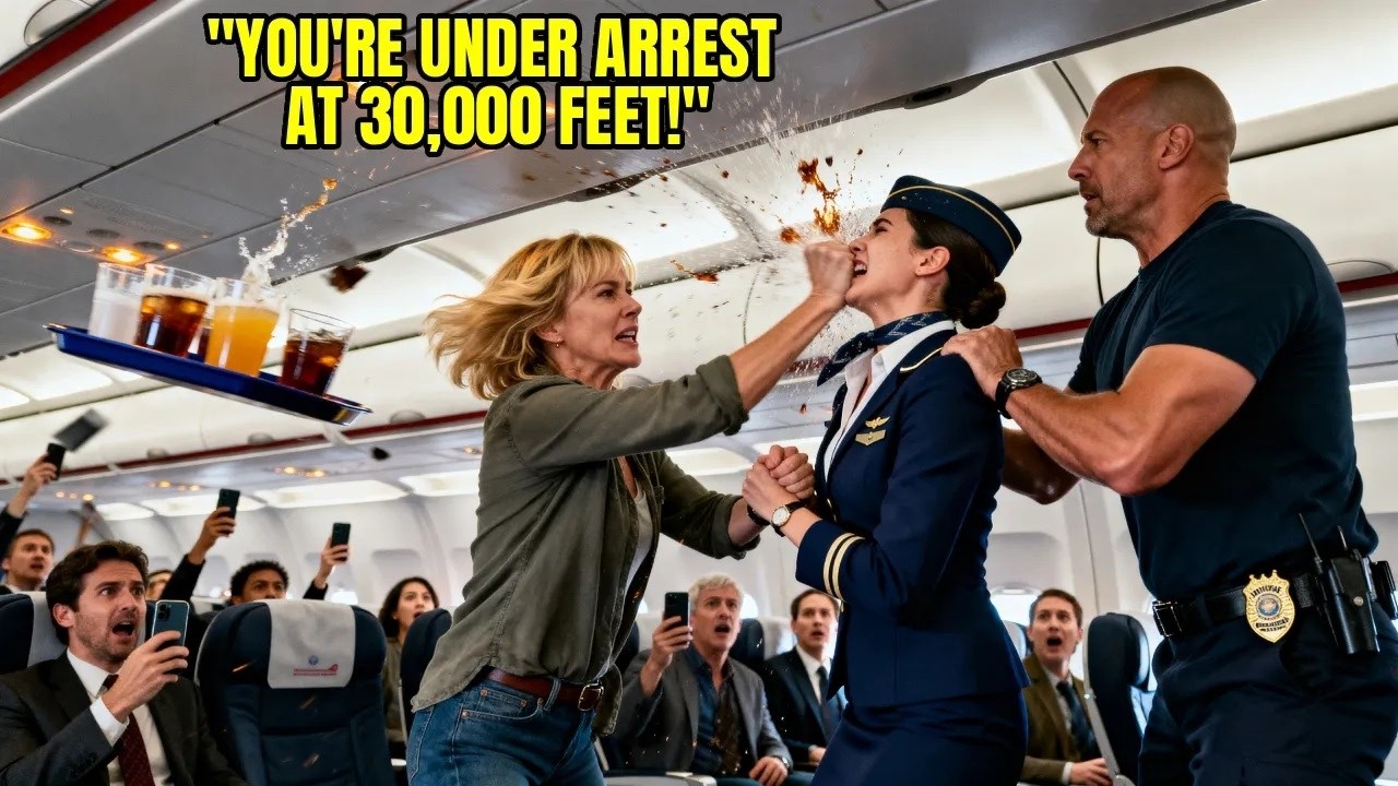 Karen Slapped Flight Attendant Mid Air — Unaware She’s Sitting Next to an Air Marshal  