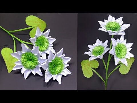 How to Make Very Beautiful White Flower with Paper | Stick Flower | Jarine's Crafty Creation Video