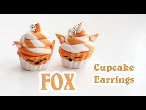 Fox CUPCAKES // DIY Earrings from Polymer Clay