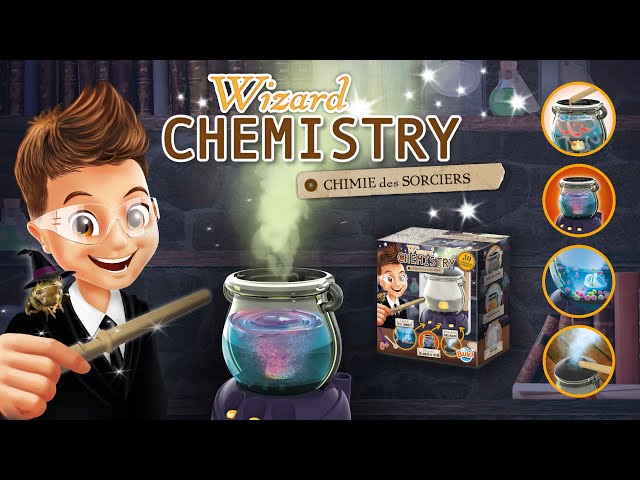 Das Set ist thematisch als Werkstatt eines kleinen „Chemie-Zauberers“ mit allen notwendigen Werkzeugen gestaltet. 