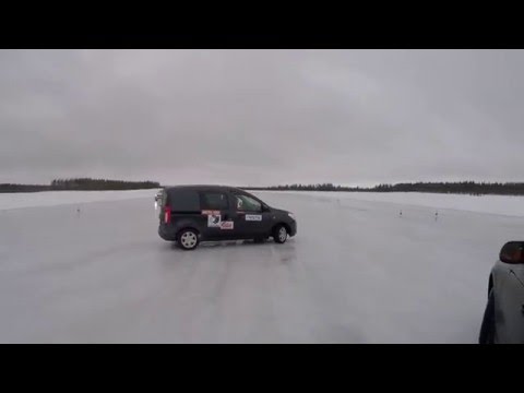 Opel van slalom on ice