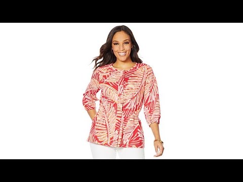 Lemon Way French Terry Palm Print Peplum Jacket