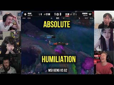 Streamers react to Canyon's Lee Sin HUMILIATING G2 AT MSI