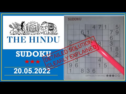 How to Solve 3 Star Hindu  Sudoku May 20, 2022 -  Step By Step Solution