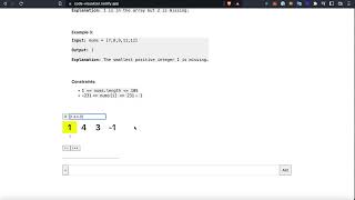 Visualize Leetcode 41: First Missing Positive