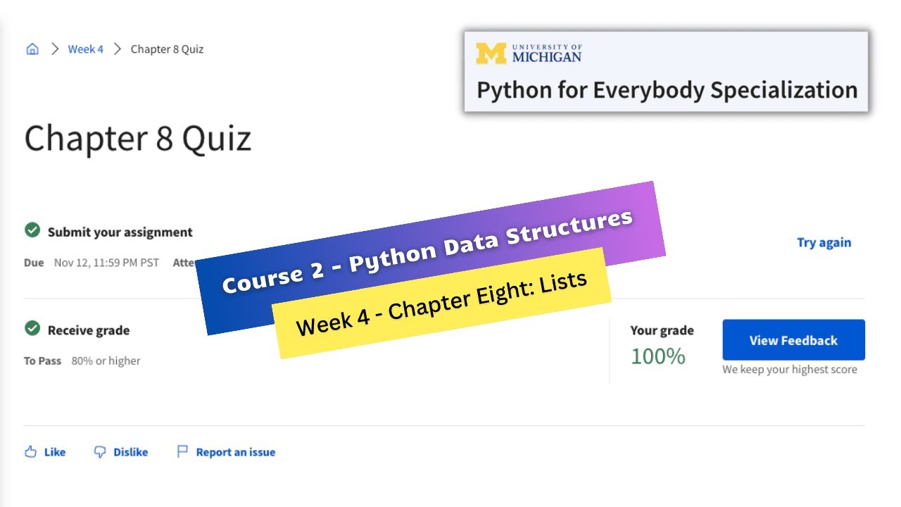 python data structures coursera week 4 quiz answers || Python for Everybody Specialization