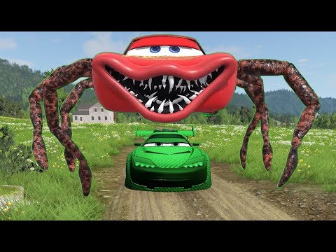 Epic Escape from Zombie: McQueen Vs Big & Small MONSTER TRUCK Eater Cars in BeamNG.drive