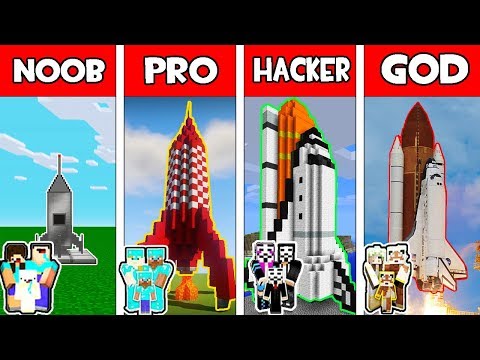 Minecraft - NOOB vs PRO vs HACKER vs GOD : FAMILY SPACESHIP in Minecraft Animation