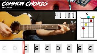 The Joker - Steve Miller Band | EASY GUITAR LESSON | Scrolling Chords &amp; Lyrics