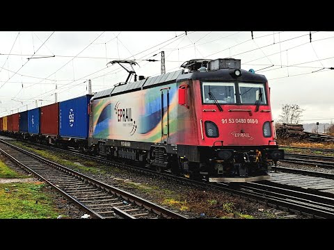 126. Tren cu containere EP-Rail 🔴 Darste, BV, 21.Noi.'22. | 480-060