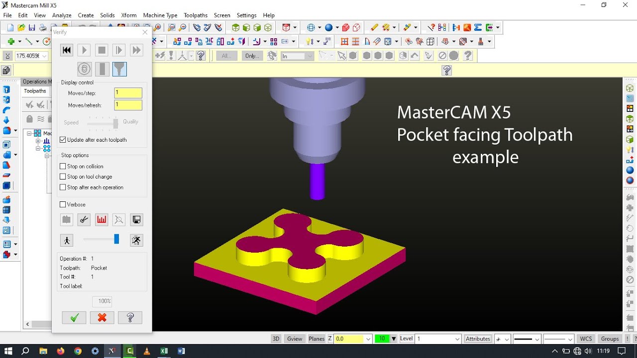 MasterCam X5 || Pocket Facing Example