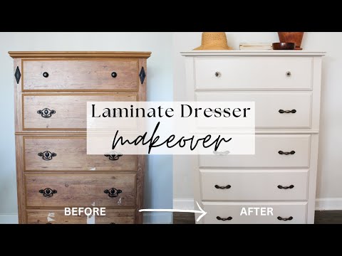 How to Paint a Laminate Dresser | EXTREME Dresser Makeover