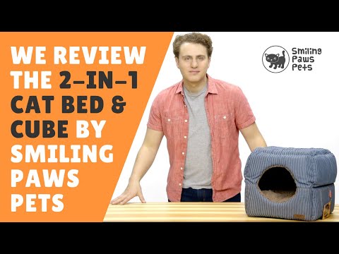 AMAZING 2in1 Cat Bed & Cube by Smiling Paws Pets