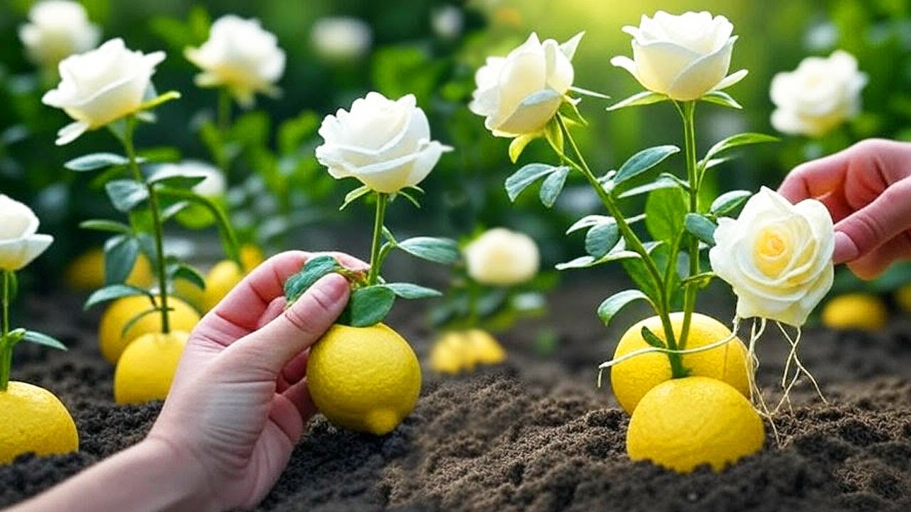 New invention! Propagating roses with lemons is very simple and effective