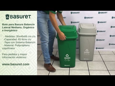 Set 2 Botes De Basura Ecologico Reciclaje Tapa Balancin 65lt | Mercado