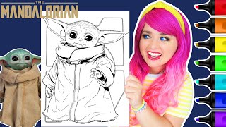 Coloring Grogu (Baby Yoda) The Mandalorian Star Wars Coloring Page | Ohuhu Art Markers | May the 4th