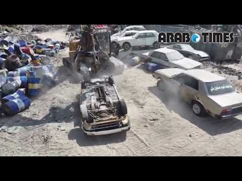 Kuwait Crushes Two Reckless Drivers&rsquo; Cars Hidden on Wafra Farm; Drivers Sent to Central Prison