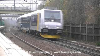 preview picture of video 'Skandinaviska Jernbanors train Gothenburg - Stockholm, with Railpool 185 707 at Stuvsta, Stockholm'