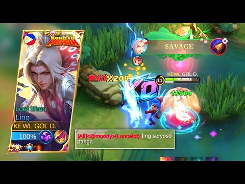 LING SERIOUS MODE 19 KILLS + SAVAGE!! ~ Top 1 Global Ling Lord Shen - MLBB