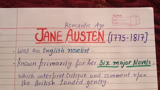 Jane Austen | Important Points | Major Works & Novels | UGC NET English | Master Cadre English