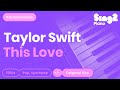 Taylor Swift - This Love (Karaoke Piano)