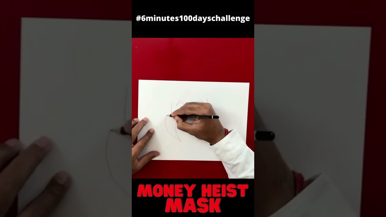 How to draw Money Heist Mask #shorts