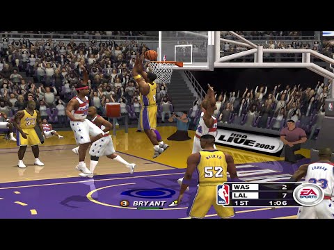 NBA Live 2003 Gameplay Washington Wizards vs. Los Angeles Lakers (3 minutes quarter time)