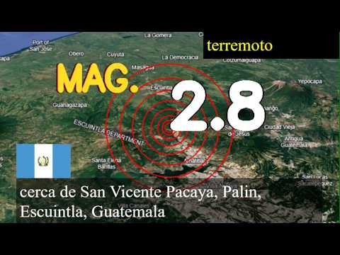Terremoto cerca de San Vicente Pacaya, Palin, Escuintla, Guatemala Terremoto de magnitud 2.8 ocurri