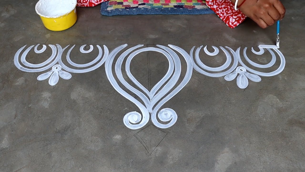 Easy and simple alpana design for ugadi fesitval by shyamali