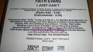 Faith Evans &quot;I Just Can&#39;t&quot; (Radio Edit) (90&#39;s R&amp;B)