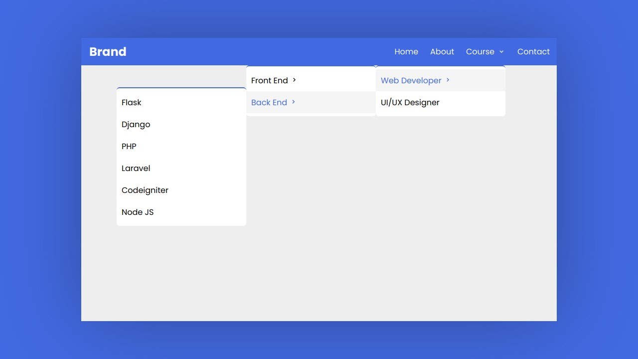 Navbar Nested Dropdown Menu | HTML CSS Javascript