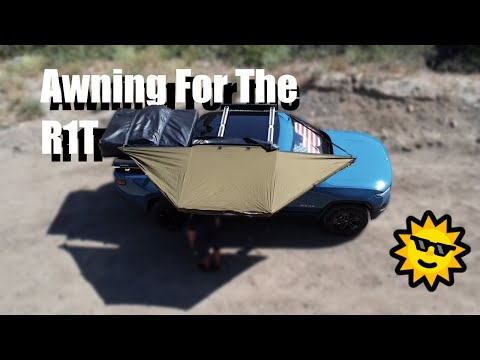 Awning on a Rivian crossbar for your R1T or R1S - S1E2
