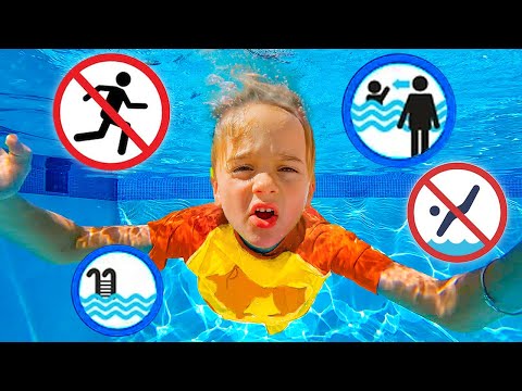 Dzieci uczą się zasad bezpieczeństwa w basenie