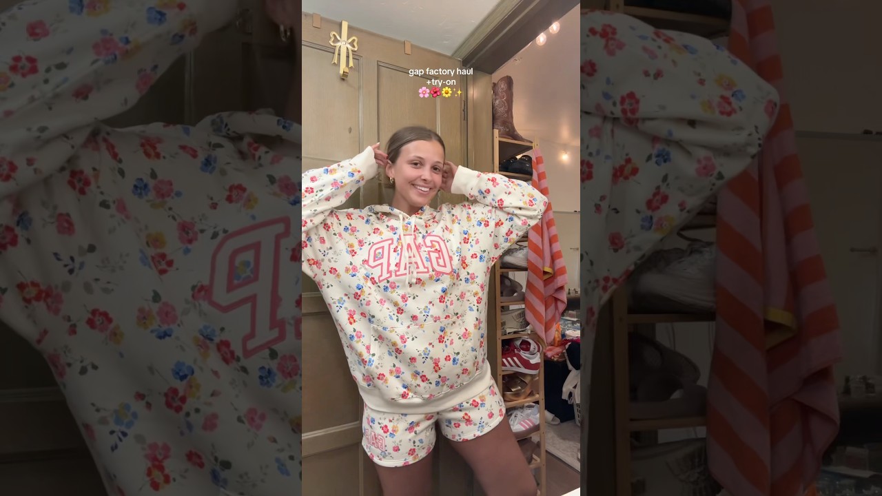 @Gap  factory try on & haul! this floral sweat set makes me so excited for spring! 🩷✨ #sweatset