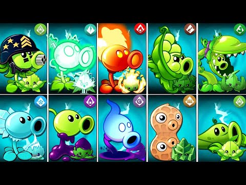 All PEA Plants LEVEL 1 Power Up Battlez - Who Will Win? - PvZ 2 Plant Vs Plant