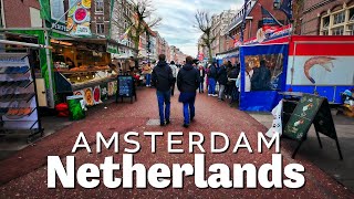 Amsterdam's Albert Cuyp Market: Walking Tour | 4K60 |