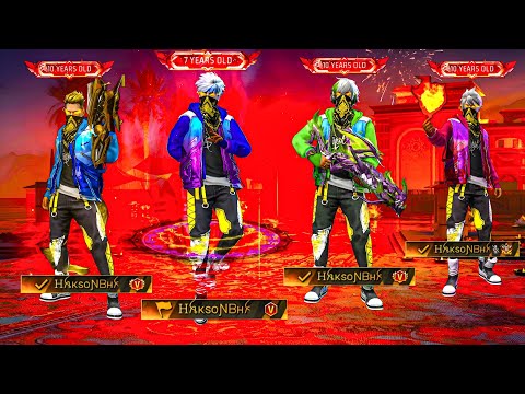 Collection Verses With 4 Duplicate Hakson Bhai 😱 in Free Fire 