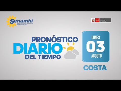 Pronóstico diario del tiempo para la costa - lunes 03 de agosto 2020