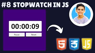 Stopwatch Using HTML, CSS & JavaScript with Full EXPLANATION in Hindi | Project 8