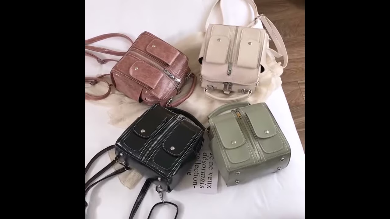 Women Leather Backpacks For Girls Sac A Dos Femme Female Multifunction
